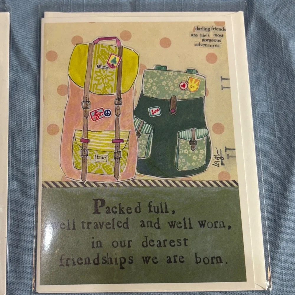 Friendship BFF Love Curly Girl Design Leigh Standley‎ Greeting Cards 4 Whimsical